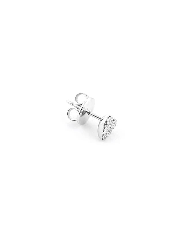 ORECCHINI EARCUFF IN ORO BIANCO 18KT CUORI CON DIAMANTI