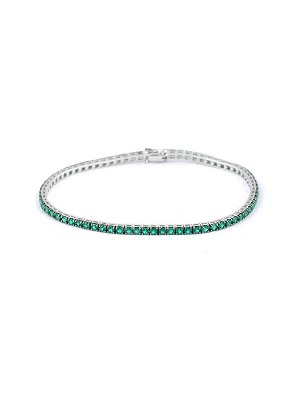 BRACCIALE TENNIS IN ORO BIANCO 18KT CON SMERALDI