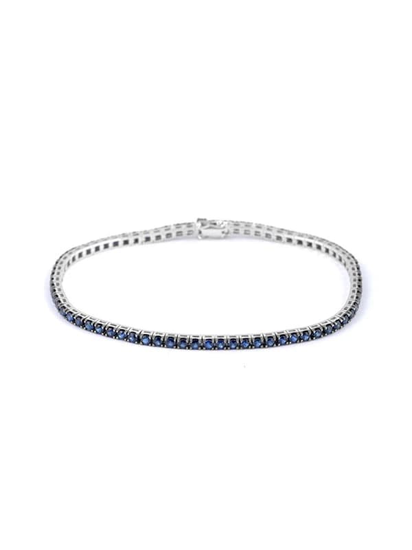 BRACCIALE TENNIS IN ORO BIANCO 18KT CON ZAFFIRI BLU
