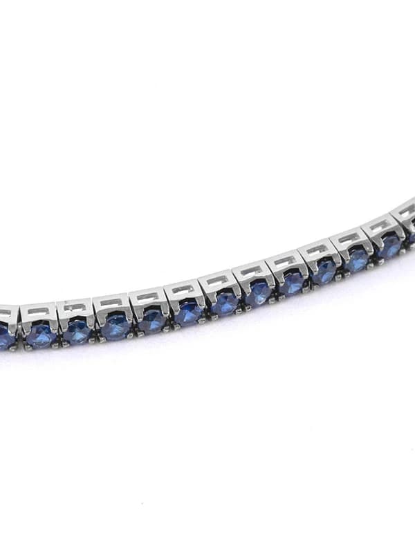 BRACCIALE TENNIS IN ORO BIANCO 18KT CON ZAFFIRI BLU