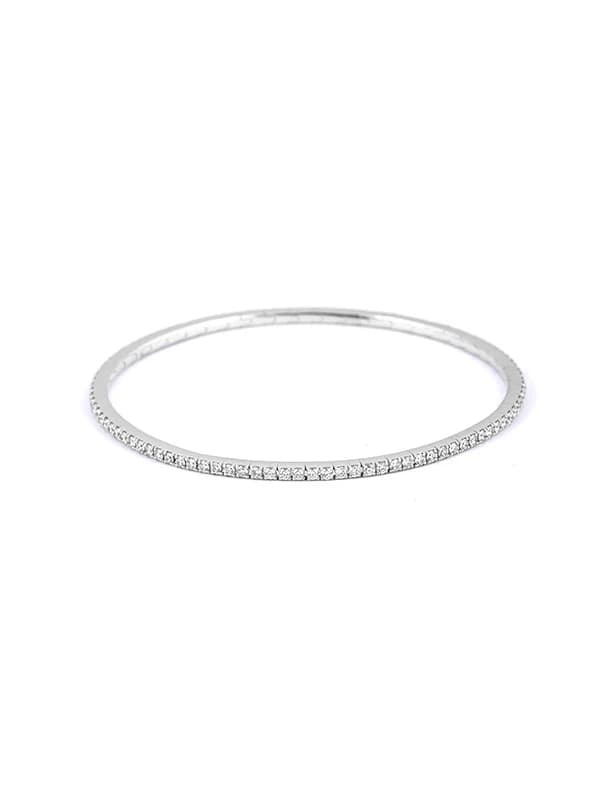 BRACCIALE TENNIS ELASTICO IN ORO BIANCO 18KT CON DIAMANTI