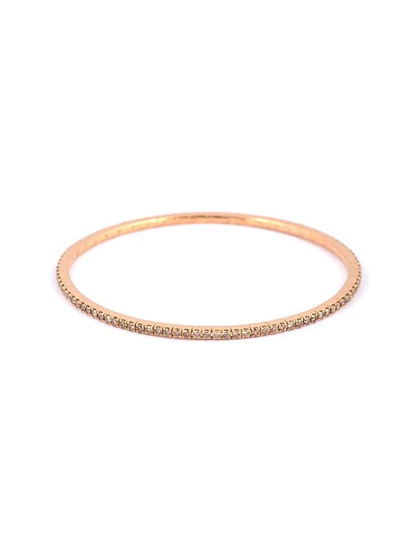 BRACCIALE TENNIS ELASTICO IN ORO ROSA 18KT CON DIAMANTI BROWN