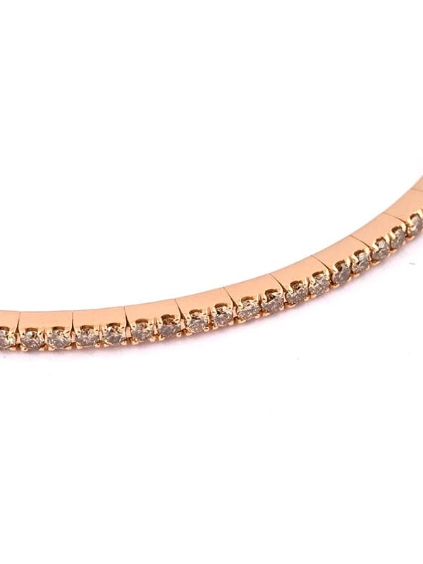 BRACCIALE TENNIS ELASTICO IN ORO ROSA 18KT CON DIAMANTI BROWN