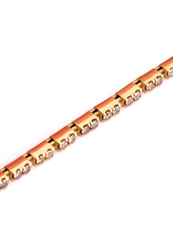 BRACCIALE TENNIS ELASTICO IN ORO ROSA 18KT CON DIAMANTI BROWN