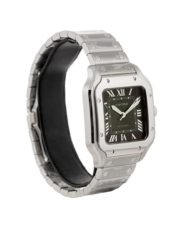 CARTIER SANTOS DE CARTIER MODELLO MEDIO VERDE IN ACCIAIO REF. WSSA0061