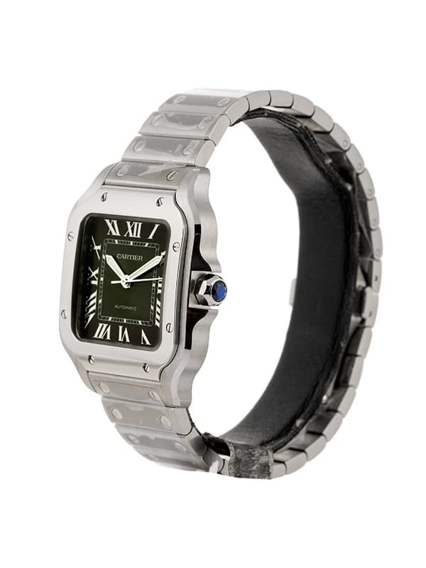 CARTIER SANTOS DE CARTIER MODELLO MEDIO VERDE IN ACCIAIO REF. WSSA0061