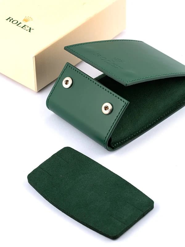 POCHETTE ROLEX PORTA OROLOGI IN PELLE VERDE COMPLETA DI SCATOLA