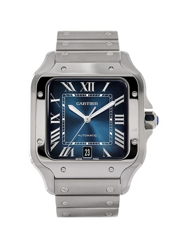 CARTIER SANTOS DE CARTIER MODELLO GRANDE BLU IN ACCIAIO REF. WSSA0071