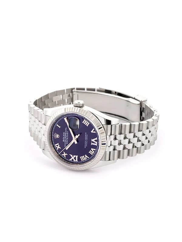 ROLEX DATEJUST AUBERGINE 36MM IN ACCIAIO E DIAMANTI REF. 126234