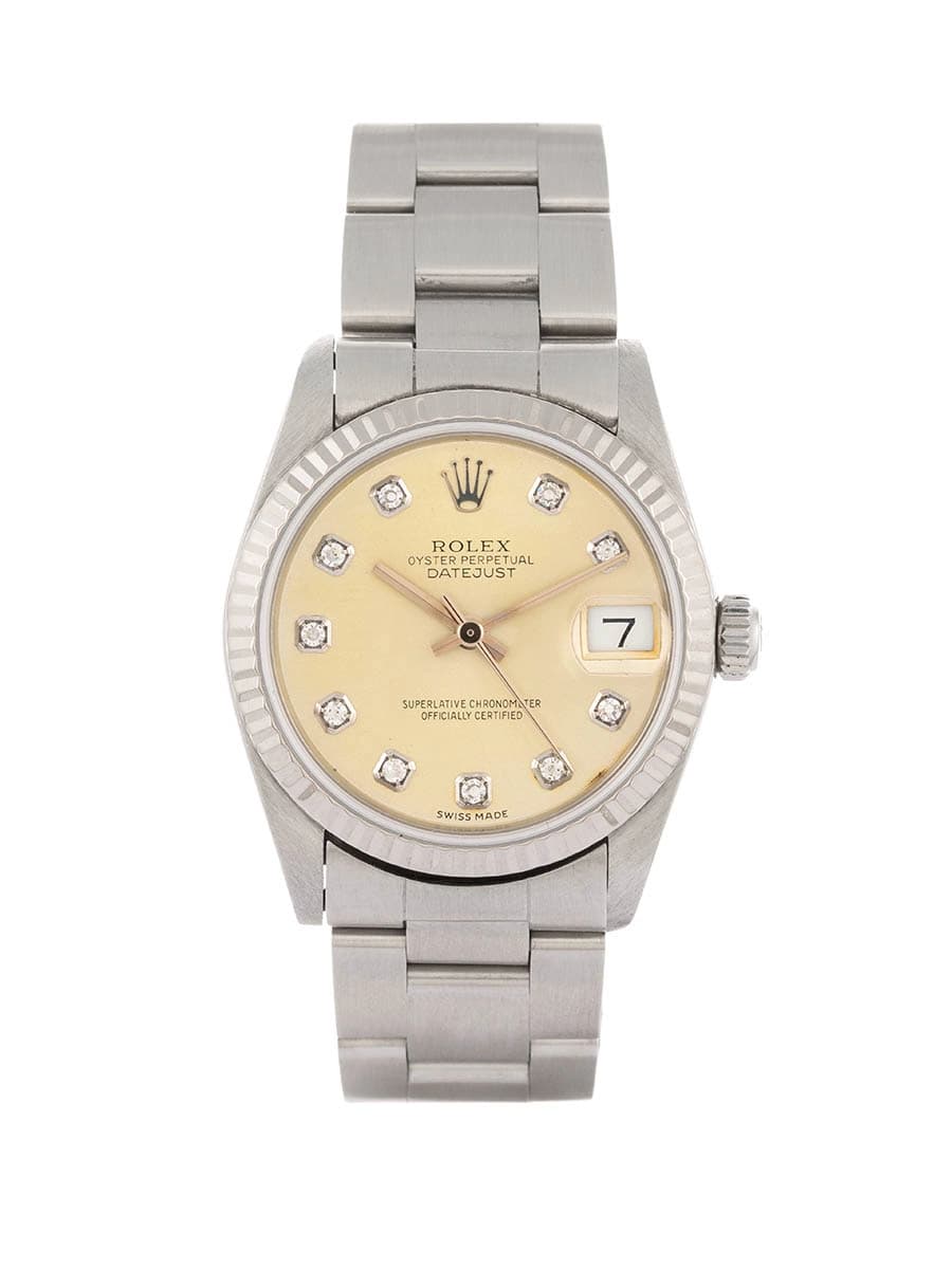 ROLEX DATEJUST CON SERVICE 31MM IN ACCIAIO E DIAMANTI REF. 68274
