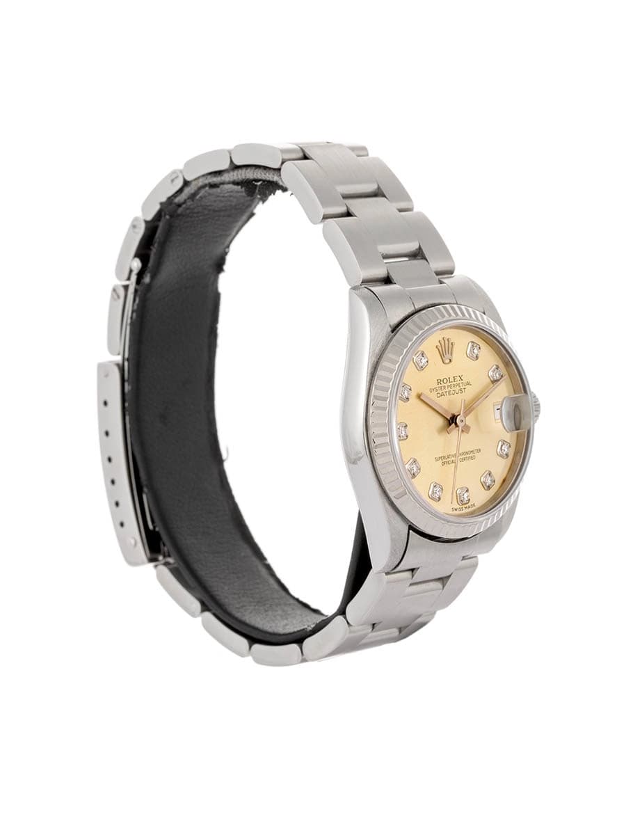 ROLEX DATEJUST CON SERVICE 31MM IN ACCIAIO E DIAMANTI REF. 68274