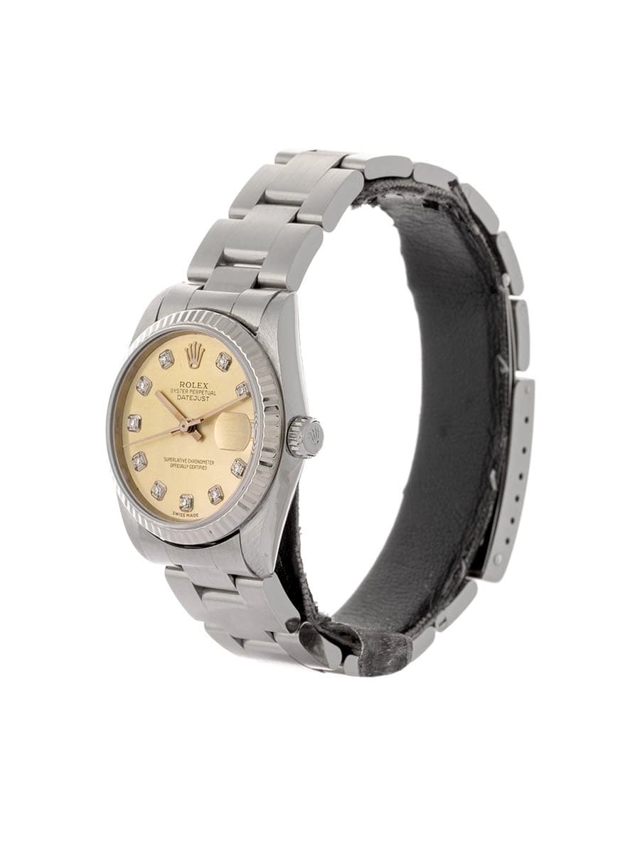 ROLEX DATEJUST CON SERVICE 31MM IN ACCIAIO E DIAMANTI REF. 68274