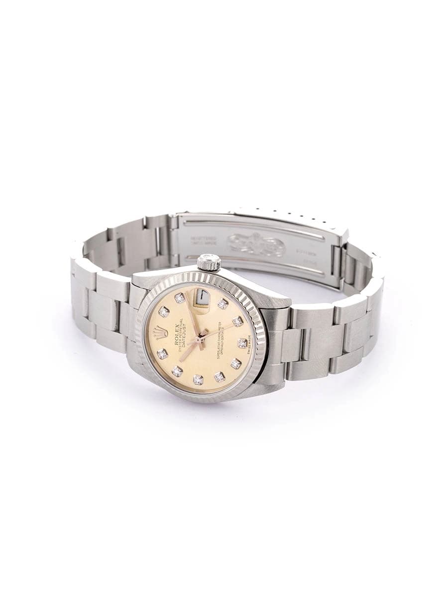 ROLEX DATEJUST CON SERVICE 31MM IN ACCIAIO E DIAMANTI REF. 68274