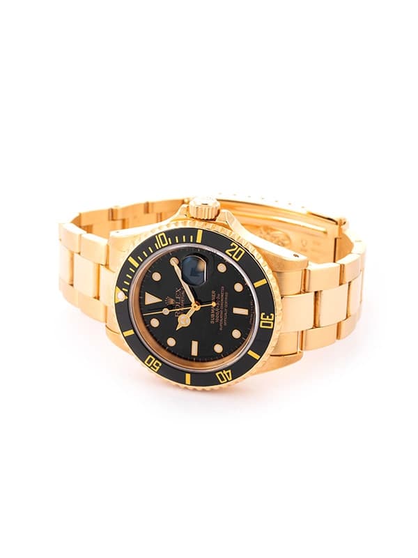 ROLEX SUBMARINER DATE CON SERVICE 40MM IN ORO GIALLO 18KT REF. 16618