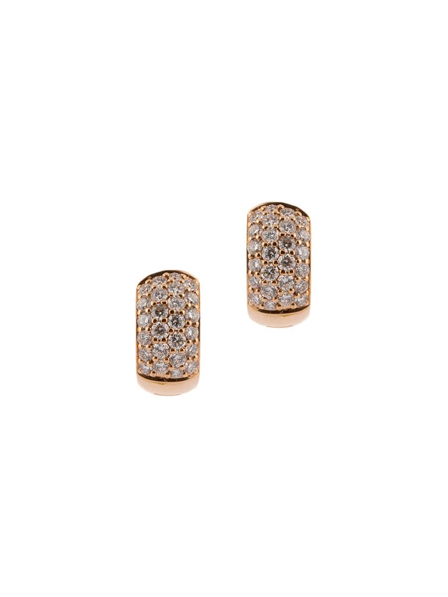 ORECCHINI CERCHIO IN ORO ROSA 18KT CON PAVE' DI DIAMANTI
