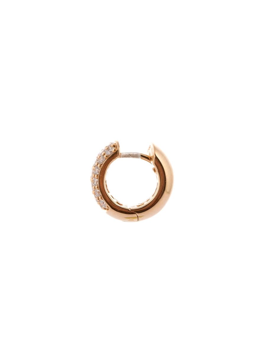 ORECCHINI CERCHIO IN ORO ROSA 18KT CON PAVE' DI DIAMANTI