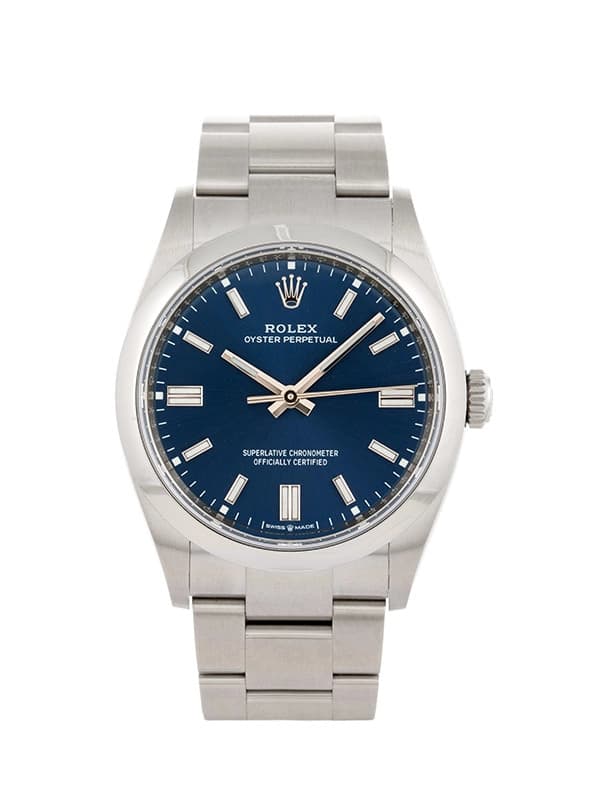 ROLEX OYSTER PERPETUAL MED BLUE DIAL 36MM IN ACCIAIO REF. 126000