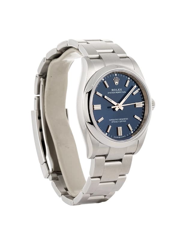 ROLEX OYSTER PERPETUAL MED BLUE DIAL 36MM IN ACCIAIO REF. 126000