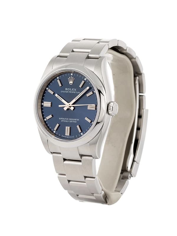 ROLEX OYSTER PERPETUAL MED BLUE DIAL 36MM IN ACCIAIO REF. 126000