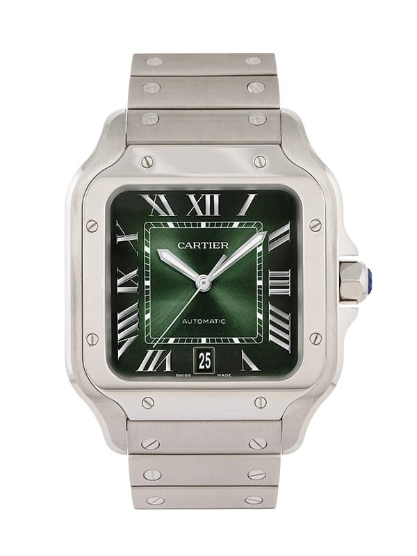 CARTIER SANTOS DE CARTIER MODELLO GRANDE VERDE IN ACCIAIO REF. WSSA0062