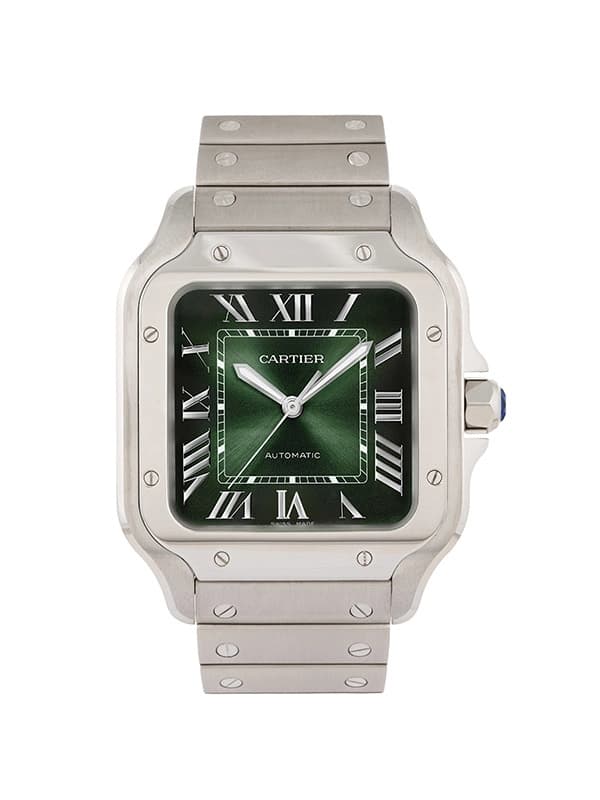 CARTIER SANTOS DE CARTIER MODELLO MEDIO VERDE IN ACCIAIO REF. WSSA0061