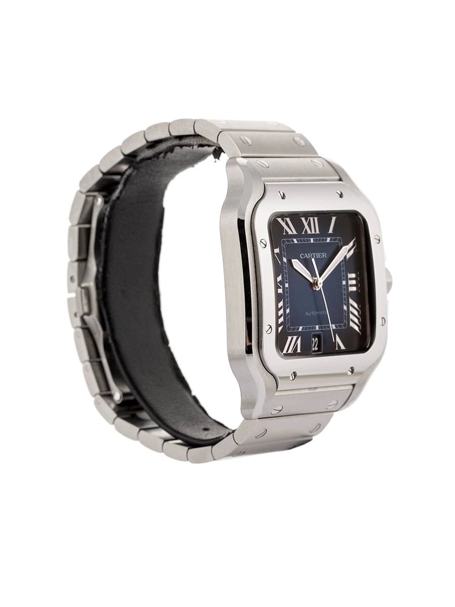 CARTIER SANTOS DE CARTIER MODELLO GRANDE BLU IN ACCIAIO REF. WSSA0071