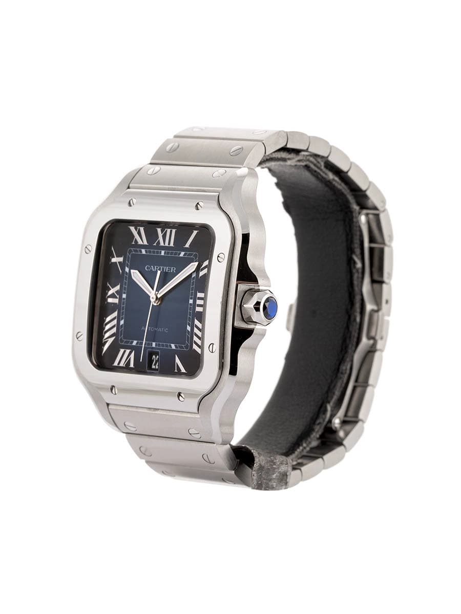 CARTIER SANTOS DE CARTIER MODELLO GRANDE BLU IN ACCIAIO REF. WSSA0071