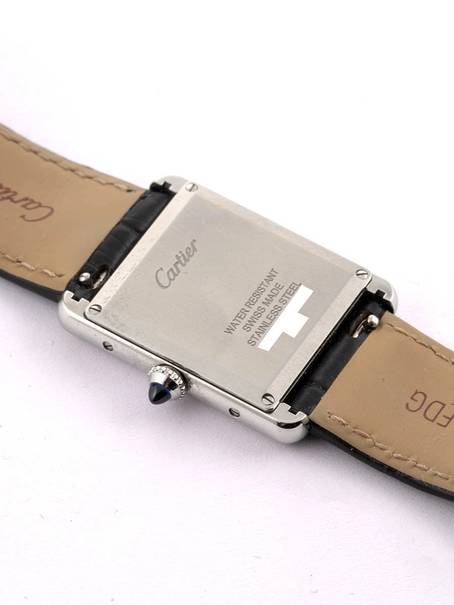 CARTIER TANK MUST MODELLO GRANDE BLACK DIAL IN ACCIAIO REF. WSTA0072