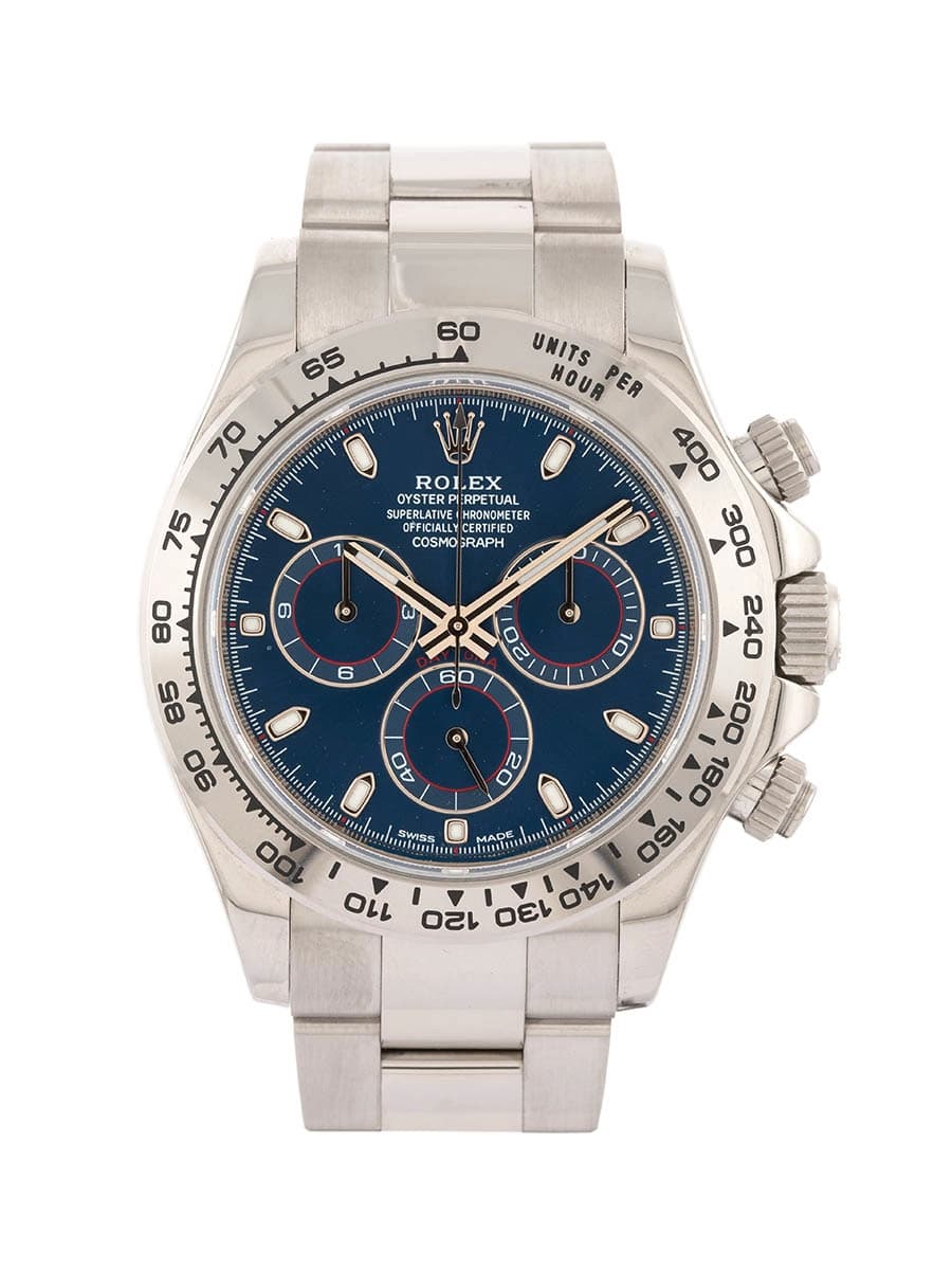 ROLEX DAYTONA BRIGHT BLUE DIAL 40MM IN ORO BIANCO 18KT REF. 116509