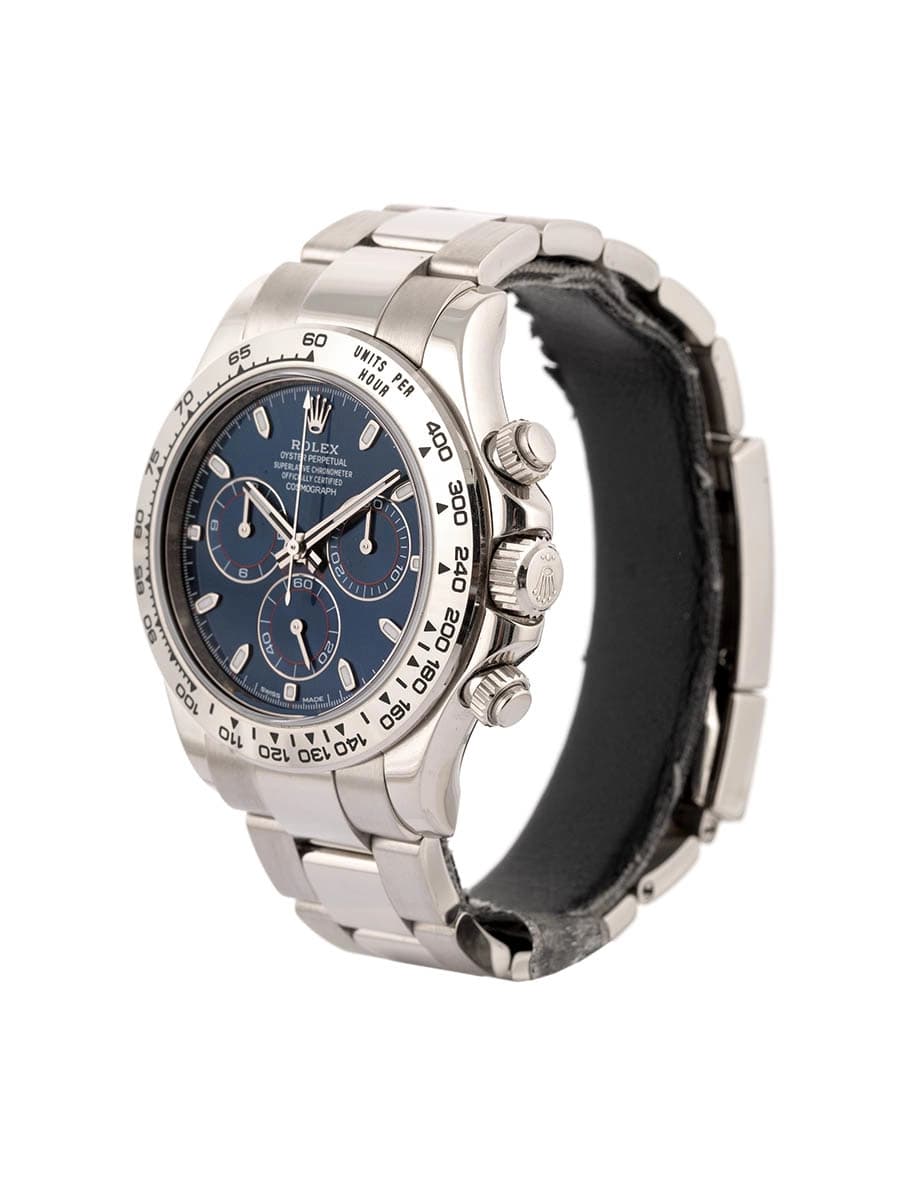 ROLEX DAYTONA BRIGHT BLUE DIAL 40MM IN ORO BIANCO 18KT REF. 116509