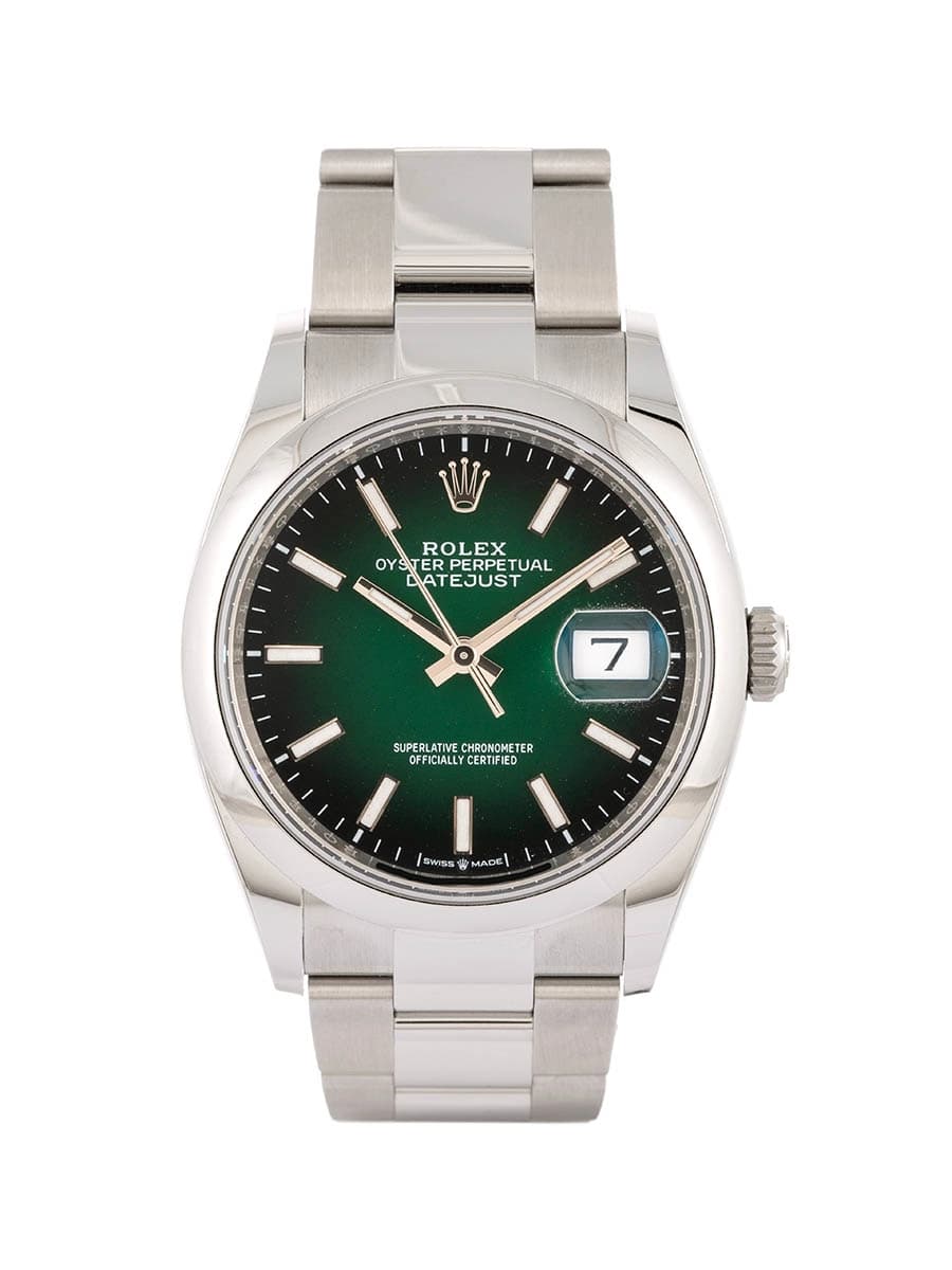 ROLEX DATEJUST VERDE OMBRE 36MM IN ACCIAIO REF. 126200