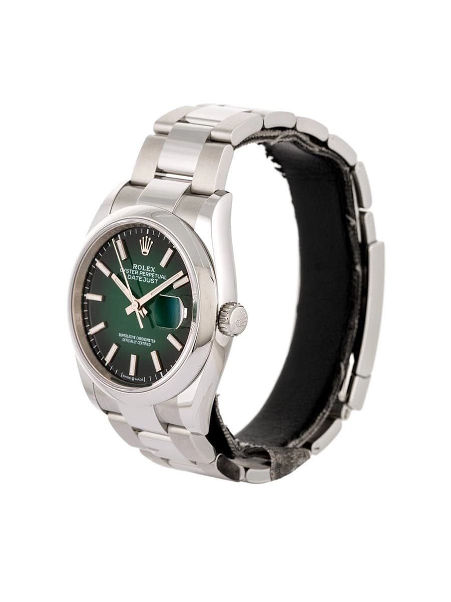 ROLEX DATEJUST VERDE OMBRE 36MM IN ACCIAIO REF. 126200