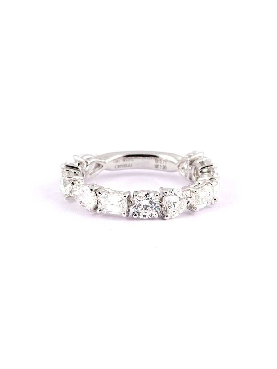 FEDINA IN ORO BIANCO 18KT CON 11 DIAMANTI TAGLIO MULTIPLO