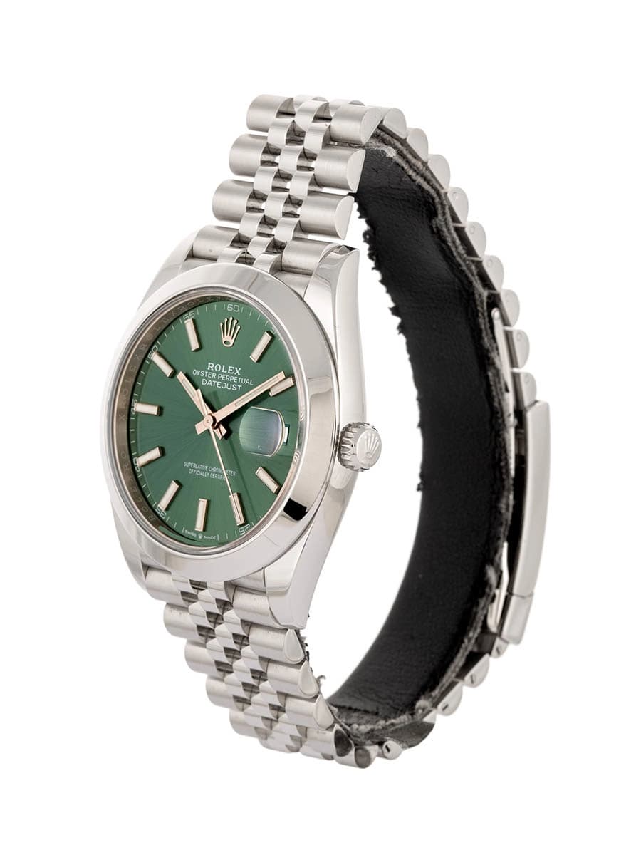 ROLEX DATEJUST GREEN MINT DIAL 41MM IN ACCIAIO REF. 126300
