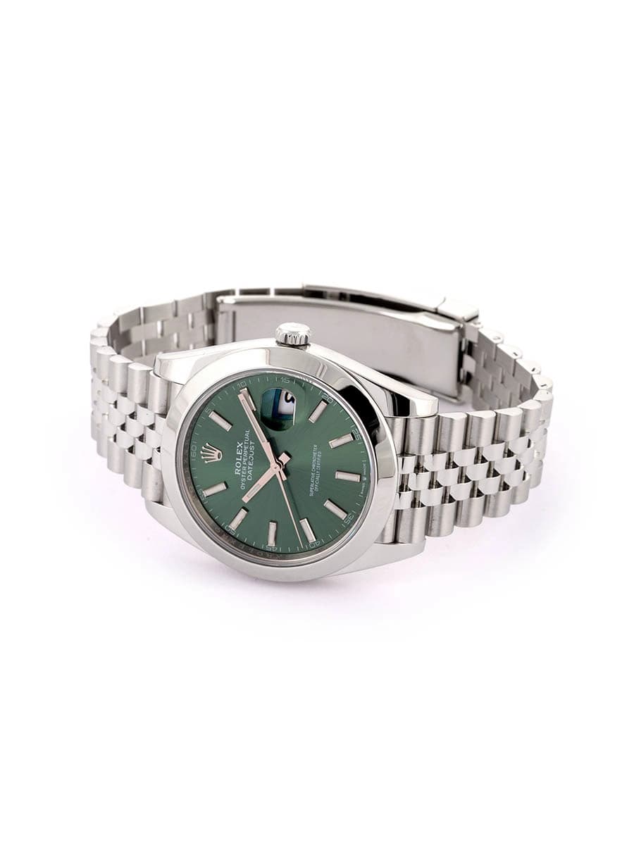 ROLEX DATEJUST GREEN MINT DIAL 41MM IN ACCIAIO REF. 126300