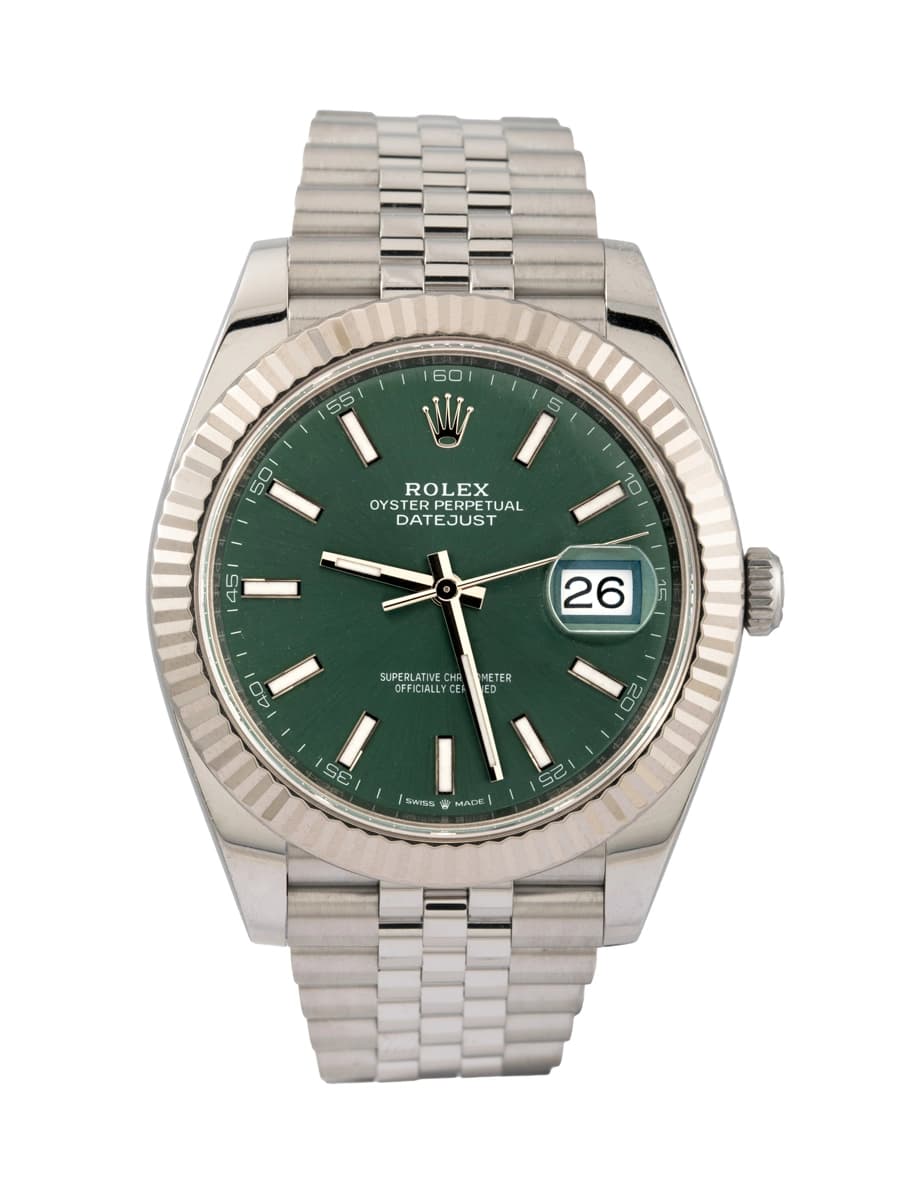 ROLEX DATEJUST MINT GREEN DIAL 41MM IN ACCIAIO REF. 126334