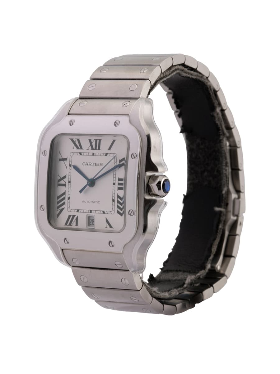 CARTIER SANTOS DE CARTIER MODELLO GRANDE ARGENTATO IN ACCIAIO REF. WSSA0018