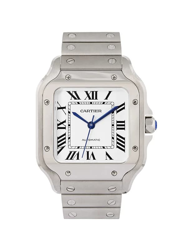 CARTIER SANTOS DE CARTIER MODELLO MEDIO ARGENTATO IN ACCIAIO REF. WSSA0029