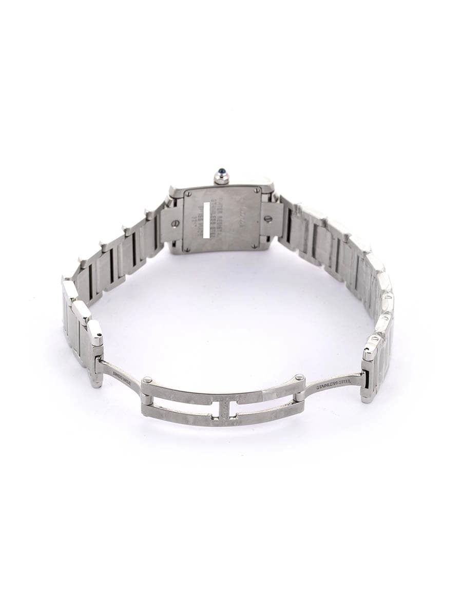 CARTIER TANK FRANCAISE MODELLO PICCOLO IN ACCIAIO CON DIAMANTI REF. 3217