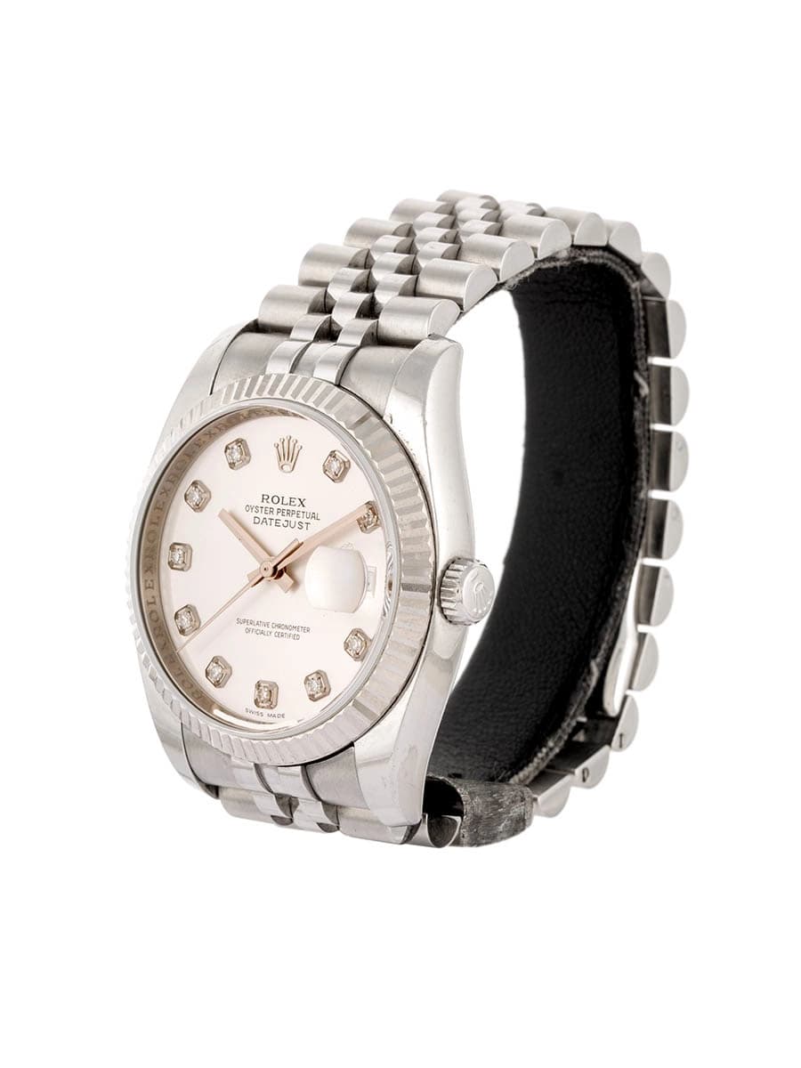 ROLEX DATEJUST 36MM IN ACCIAIO CON DIAMANTI REF. 116234