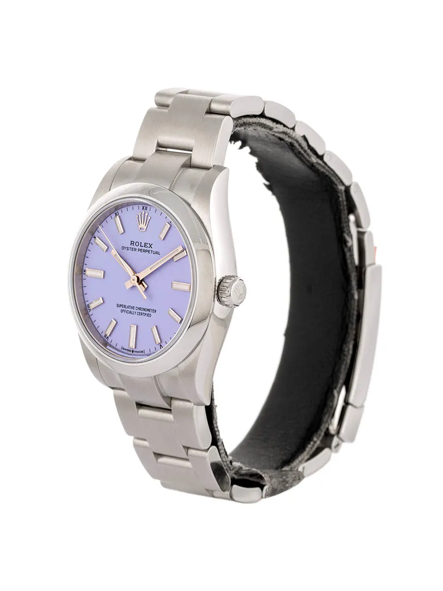 ROLEX OYSTER PERPETUAL LAVENDER DIAL 34MM IN ACCIAIO REF. 124200