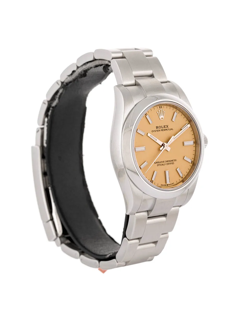 ROLEX OYSTER PERPETUAL BEIGE DIAL 34MM IN ACCIAIO REF. 124200