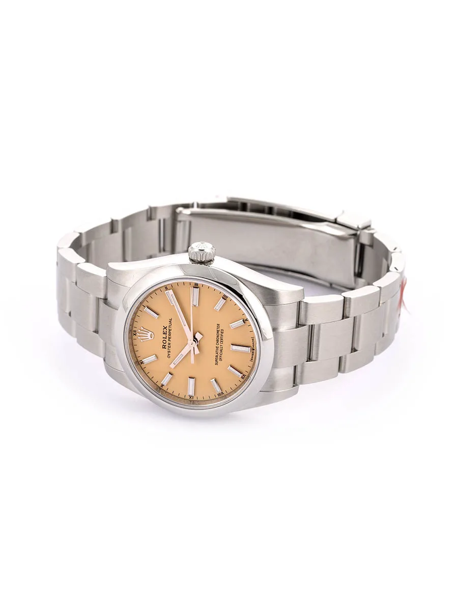 ROLEX OYSTER PERPETUAL BEIGE DIAL 34MM IN ACCIAIO REF. 124200