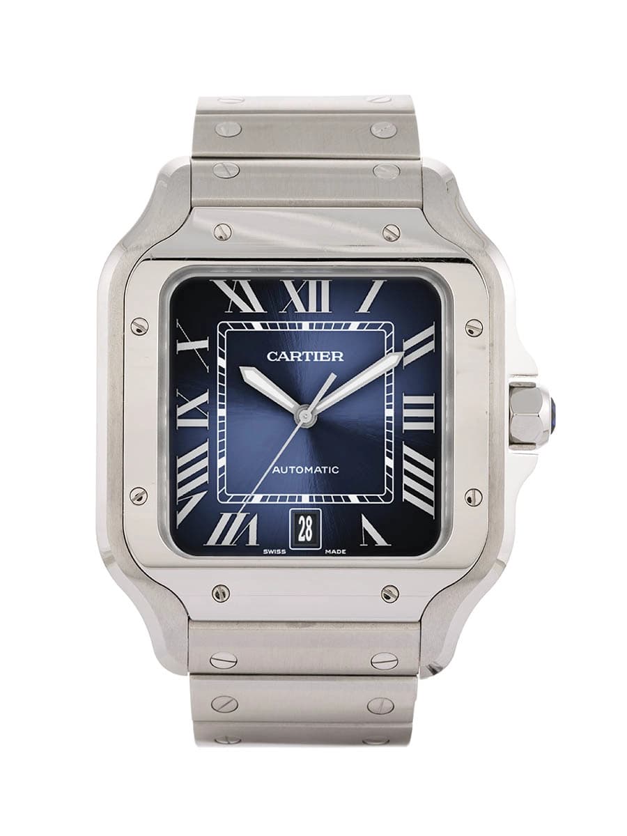 CARTIER SANTOS DE CARTIER MODELLO GRANDE BLU IN ACCIAIO REF. WSSA0071