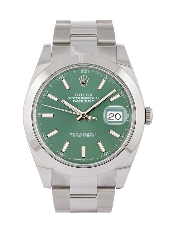 ROLEX DATEJUST GREEN MINT DIAL 41MM IN ACCIAIO REF. 126300
