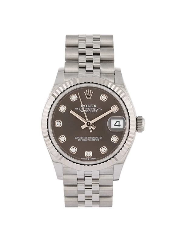 ROLEX DATEJUST DARK GREY DIAL 31MM IN ACCIAIO E DIAMANTI REF. 278274