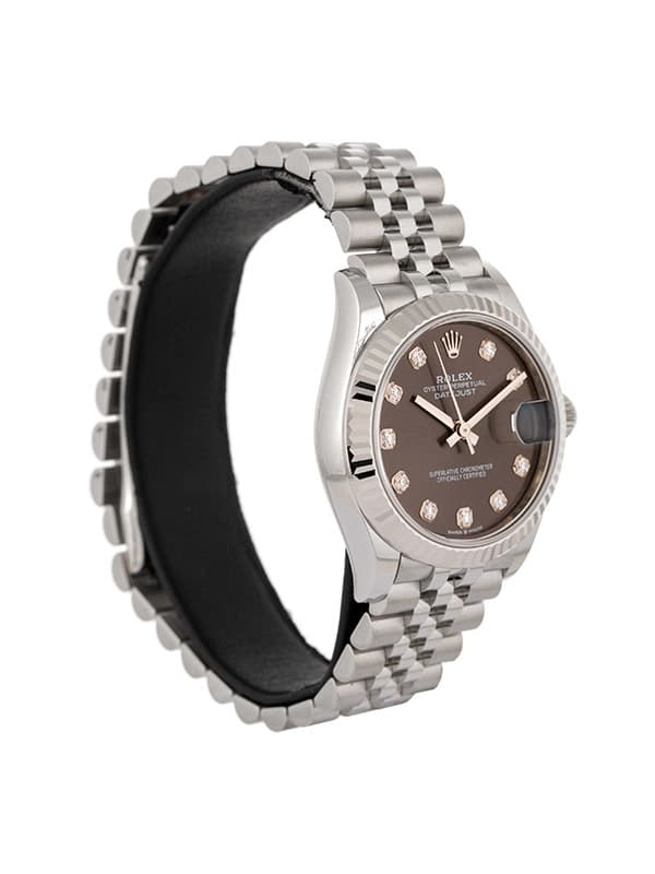 ROLEX DATEJUST DARK GREY DIAL 31MM IN ACCIAIO E DIAMANTI REF. 278274