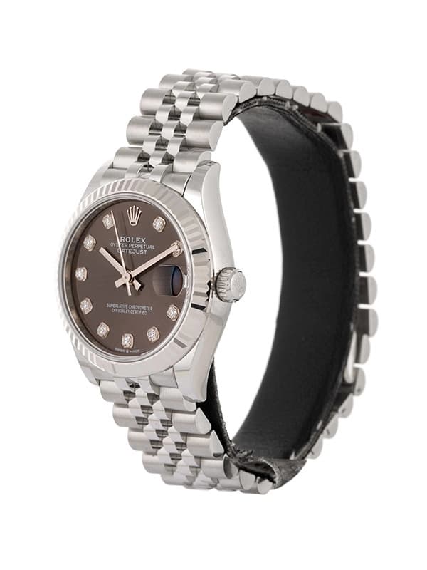 ROLEX DATEJUST DARK GREY DIAL 31MM IN ACCIAIO E DIAMANTI REF. 278274