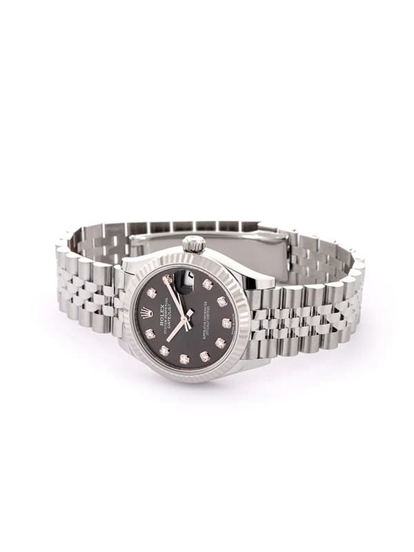 ROLEX DATEJUST DARK GREY DIAL 31MM IN ACCIAIO E DIAMANTI REF. 278274