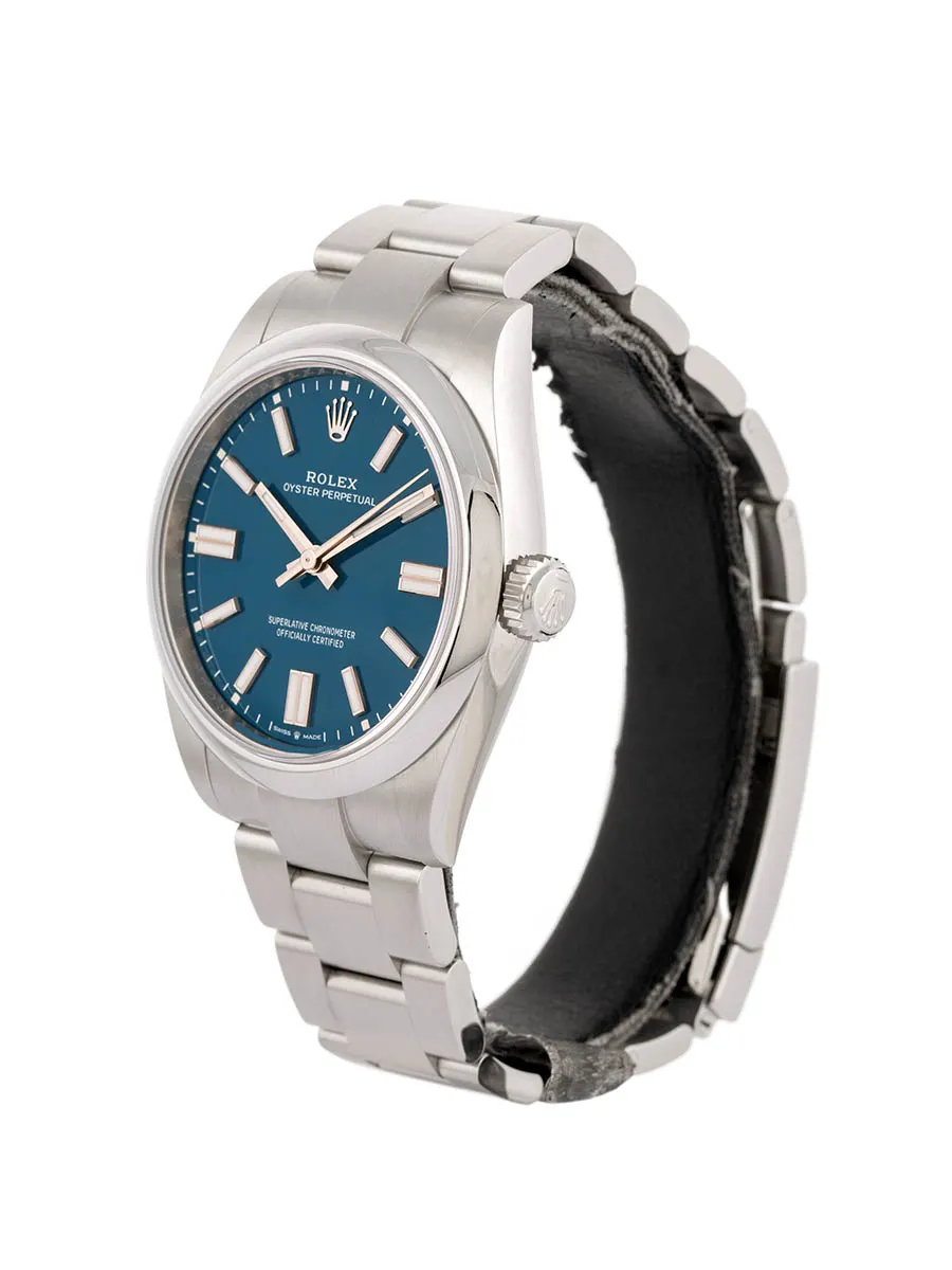 ROLEX OYSTER PERPETUAL MED BLUE DIAL 41MM IN ACCIAIO REF. 134300